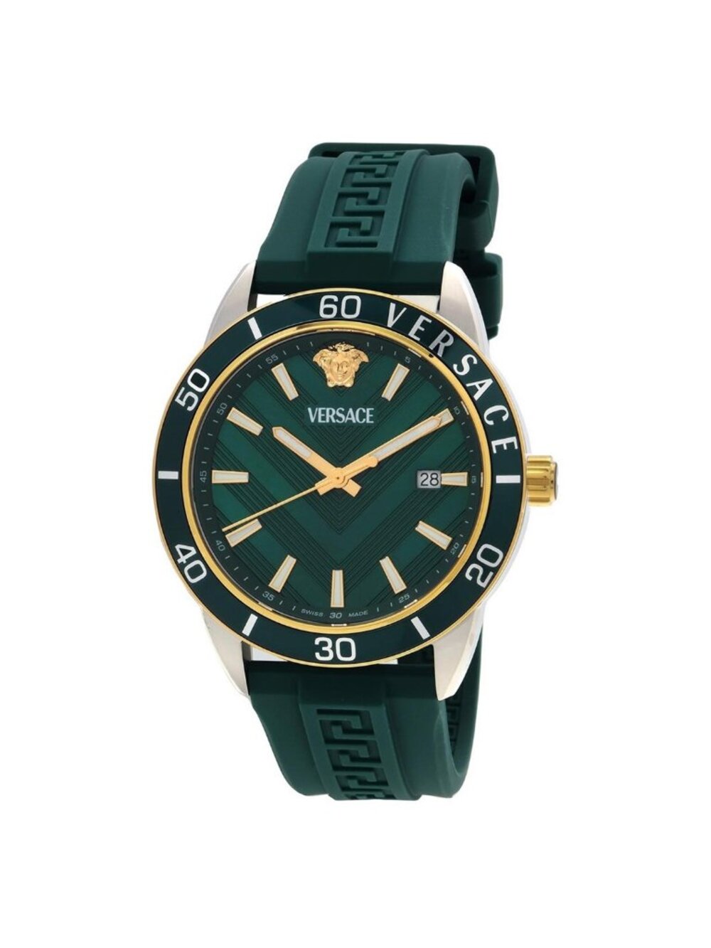 NWT Versace Greca Urban Quartz Green Dial Men's Watch